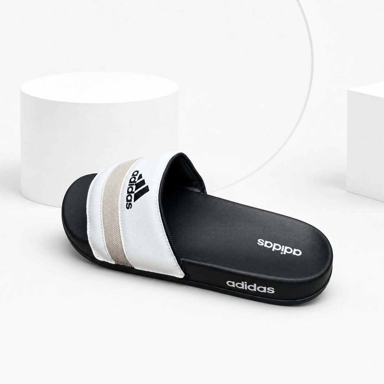 Adillette Comfort Slides (White)