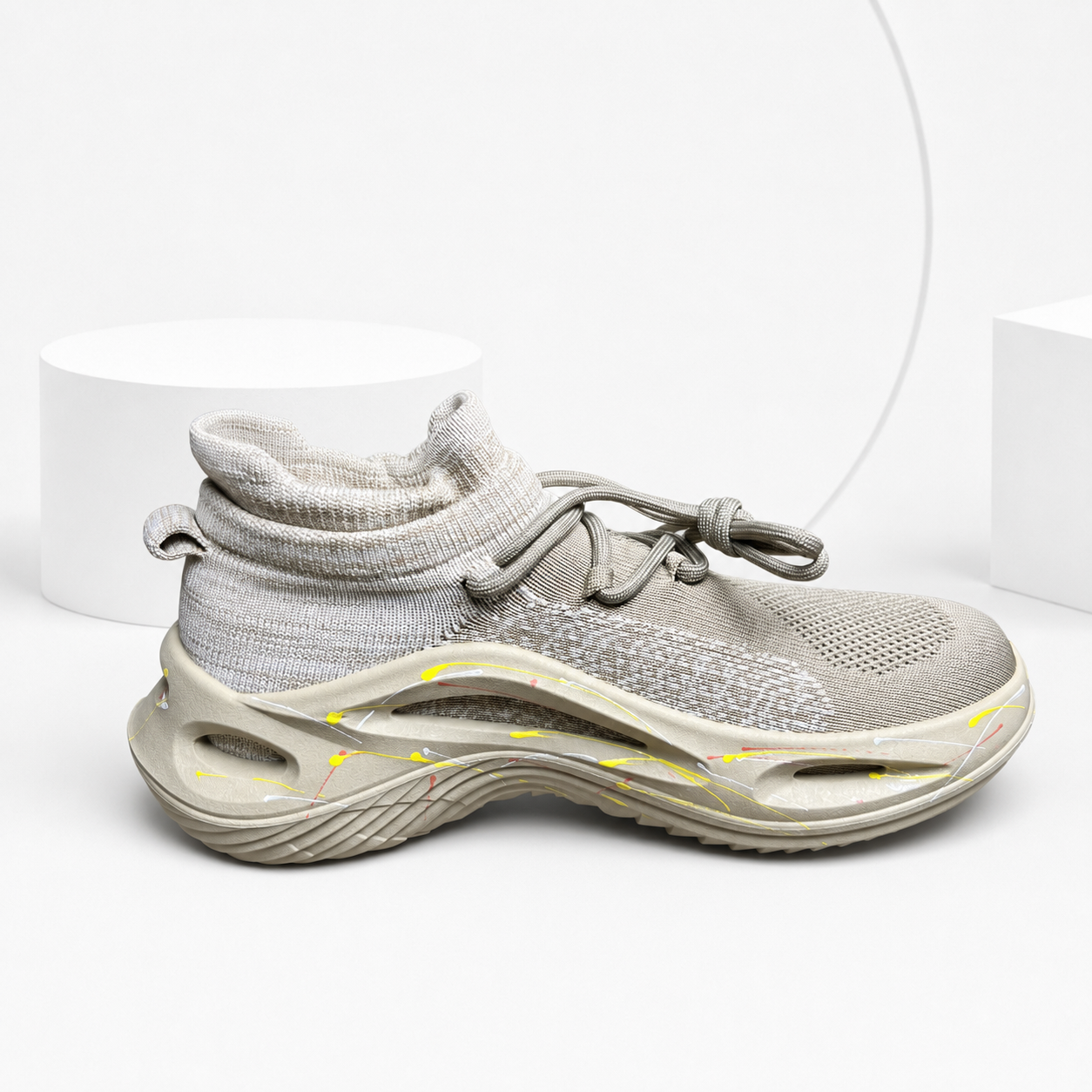 Men's Knit Outdoor Sneakers (SAND) Imported