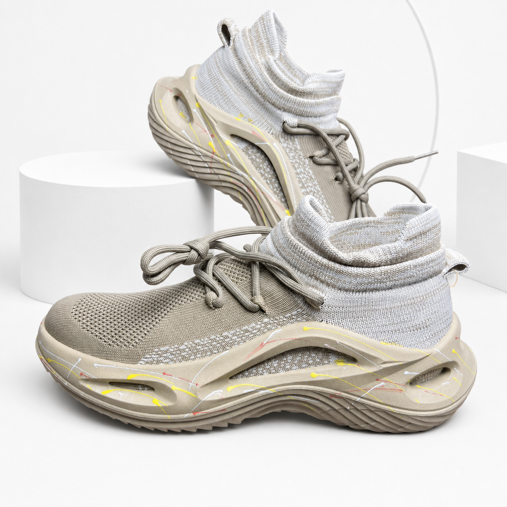 Men's Knit Outdoor Sneakers (SAND) Imported