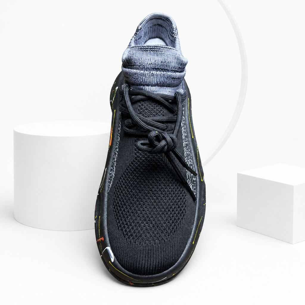 Men's Knit Outdoor Sneakers (Black) Imported