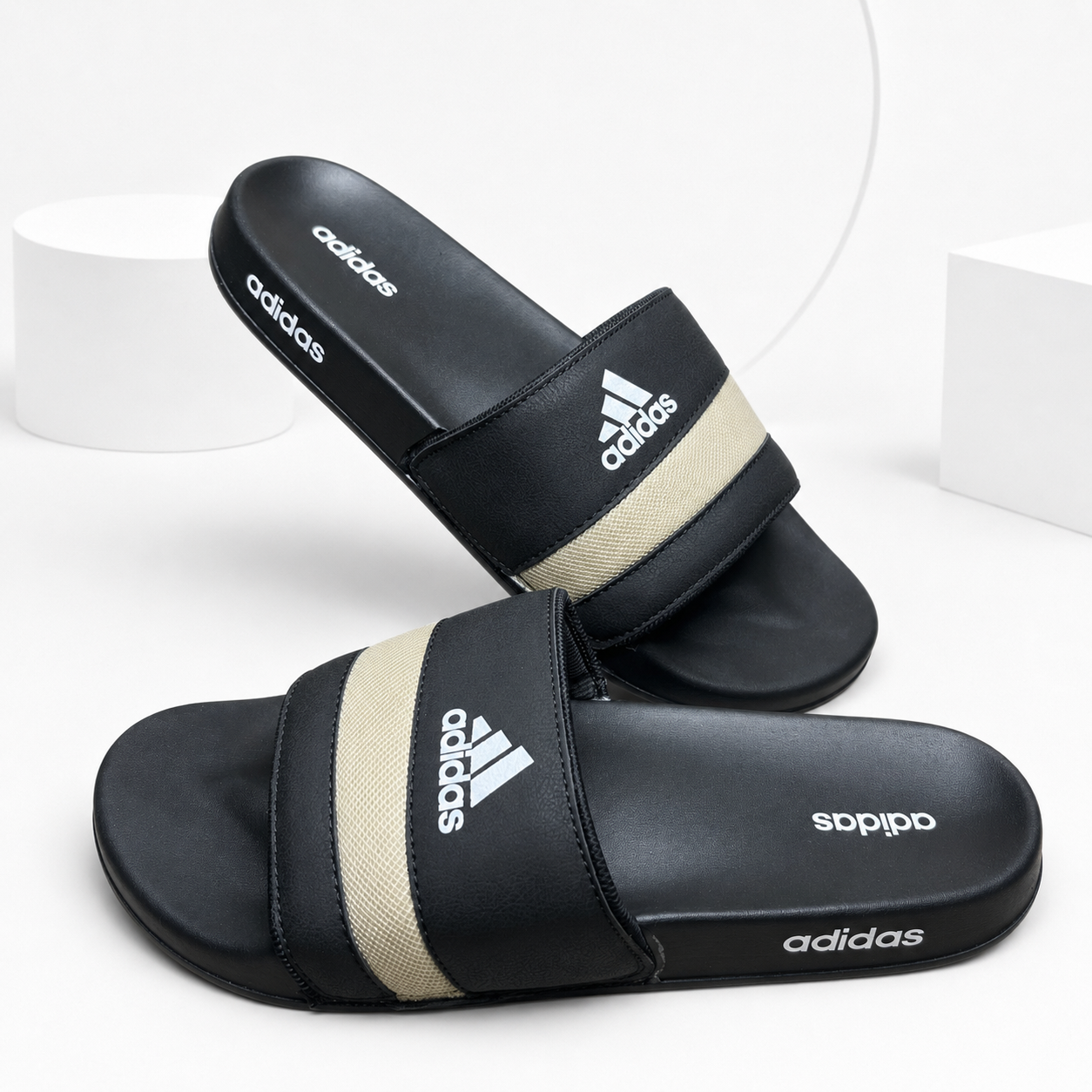 Adillette Comfort Slides (Black)