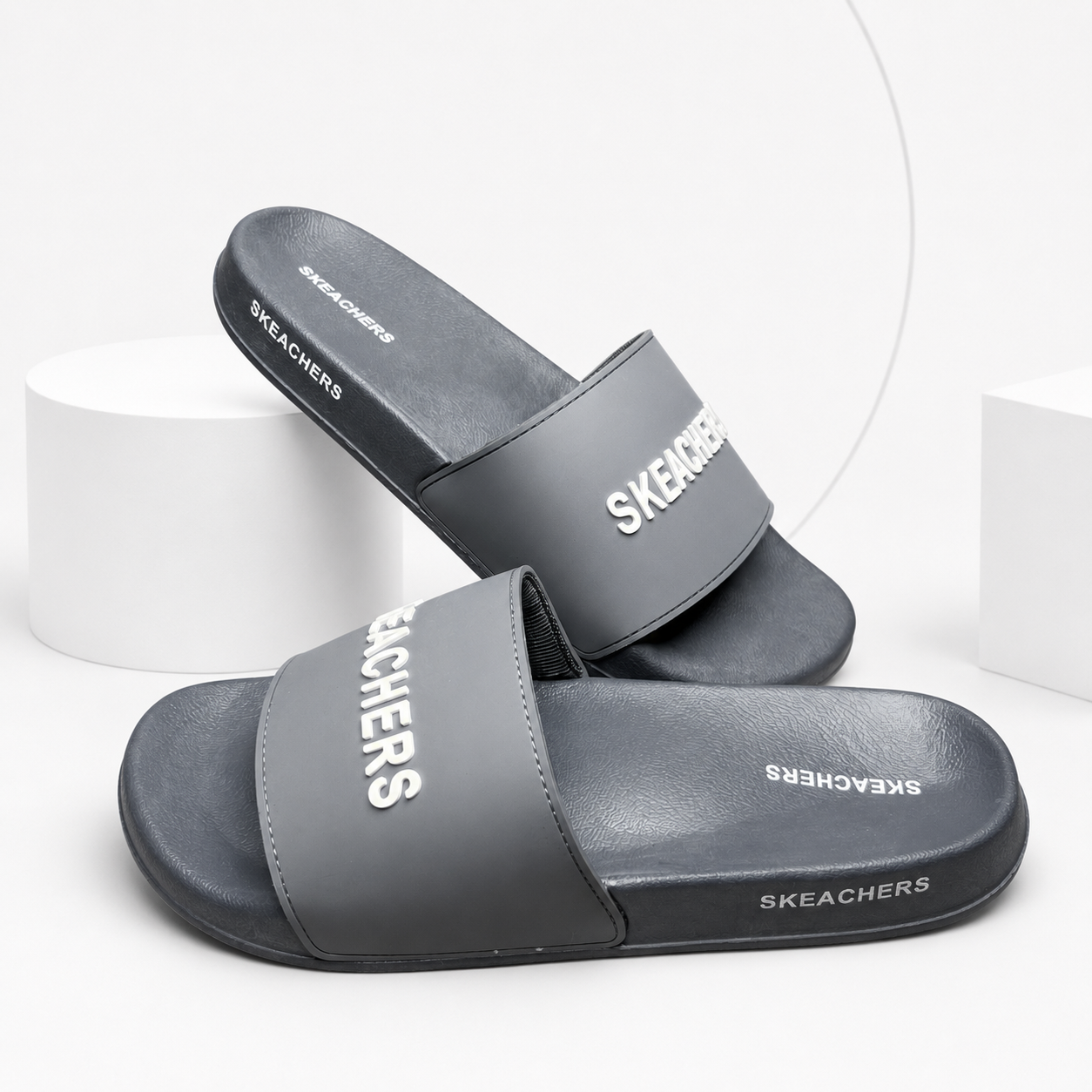 Skketchers Comfort Slides (Grey)