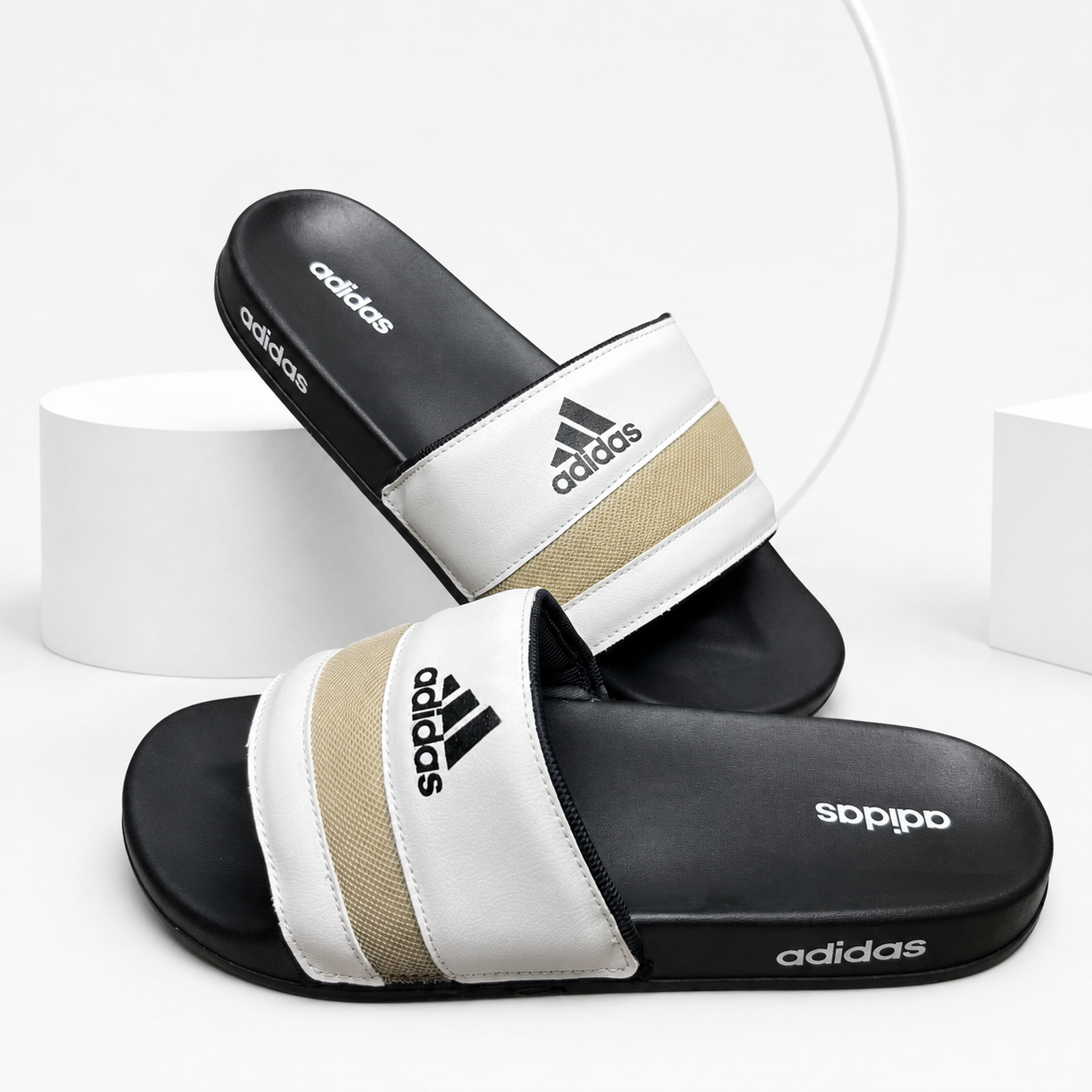 Adillette Comfort Slides (White)