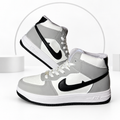 AJ-1 Mid White, Grey & Black