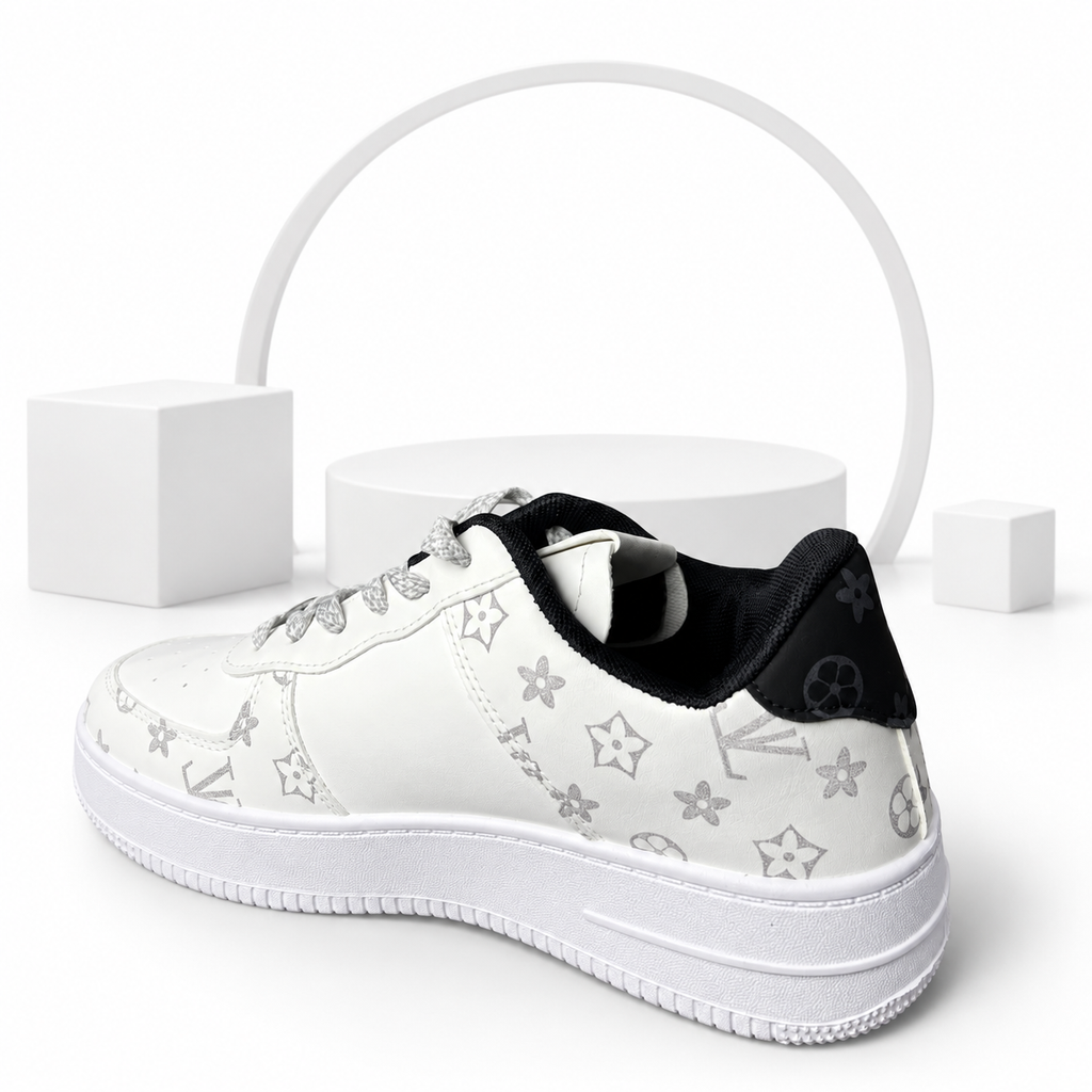 LV Edition White & Black Air Sneakers