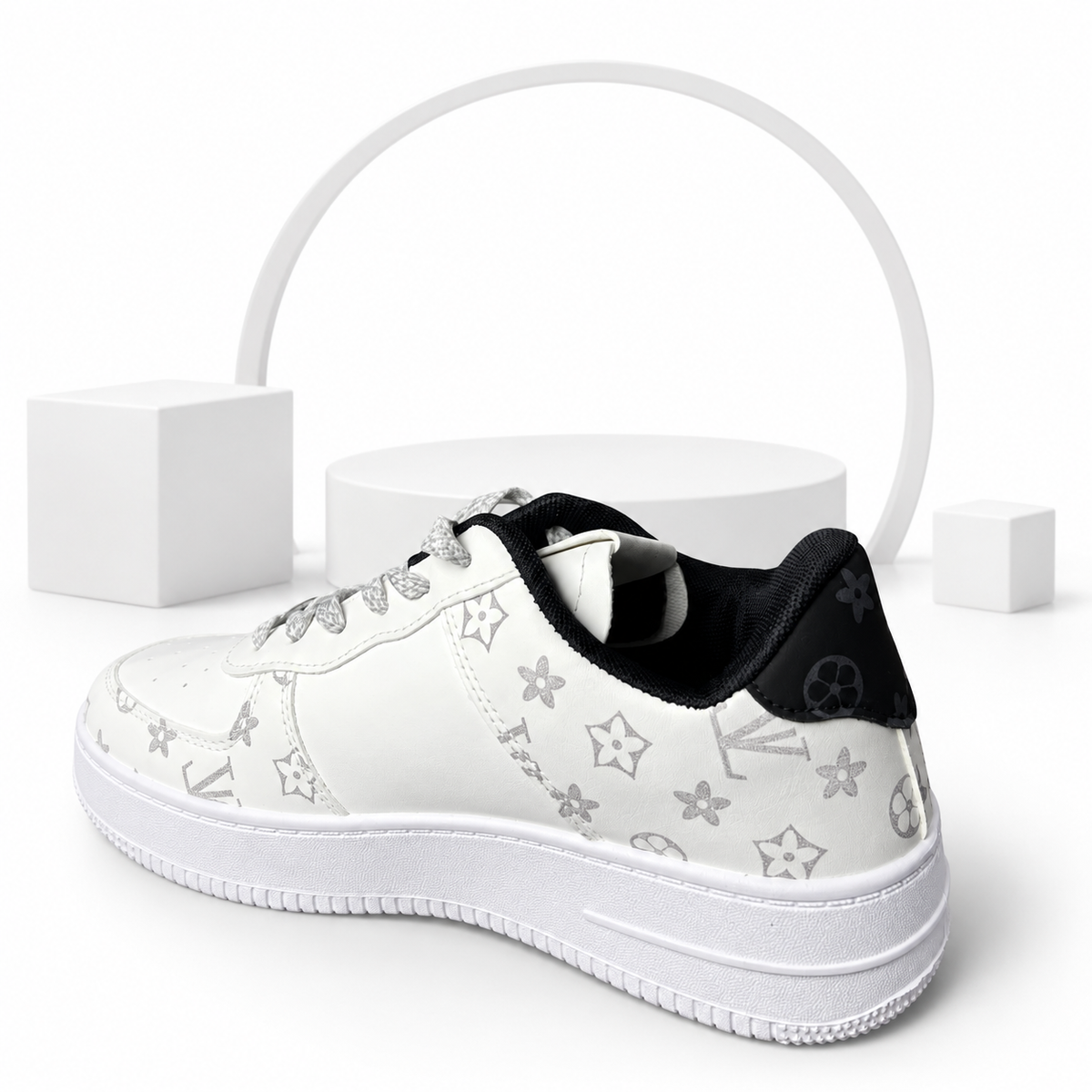 LV Edition White & Black Air Sneakers